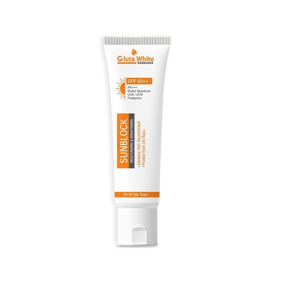 Gluta White Sunblock – Whitening & UV Protection Sunscreen for All Skin Types