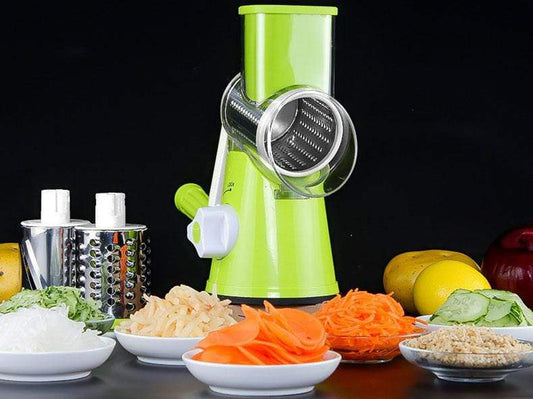 tabletop drum grater Manual Vegetable Cutter Slicer Multifunctional Round Slicer Gadget Multifunction Kitchen Gadget Food Processor Blender Cutter (Random colours )