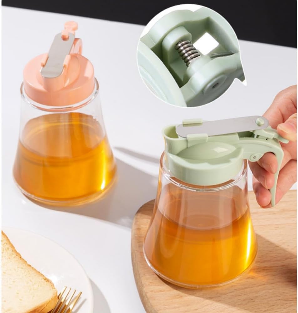 Honey Dispenser No Drip - Easy Squeeze Syrup Dispenser Bottle for Efficient Serving, Honey Squeeze Jar for Kitchen & Coffee Bar, Mess-Free Solution(250ml)