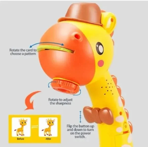 Giraffe Small Size Art Drawing Board Leds Projector Light Toy Children Kids Painting Table Small Desk (with Box Packing)(Random Color)