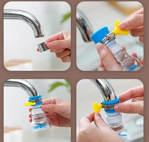 1 Pc Faucet-Tap - Anti-Splash 360 Degree Adjustable and Rotating Water Purifier Tap For Kitchen-Shower with Clip-Water Saving Filter ( Random Color)