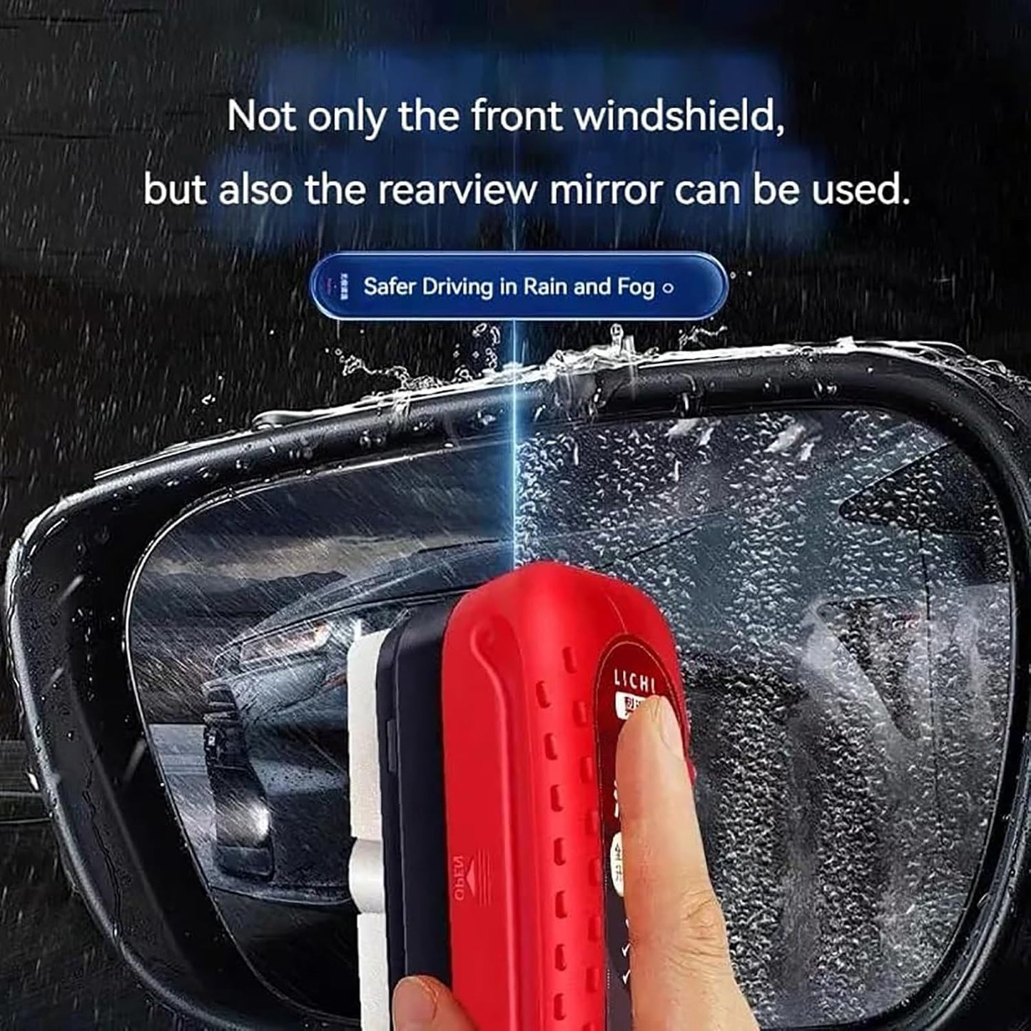 Universal Glass Cleaner,clear Vision Car Glass Oil Film Cleaner Brush For Windshield | Bottle also Included - RED