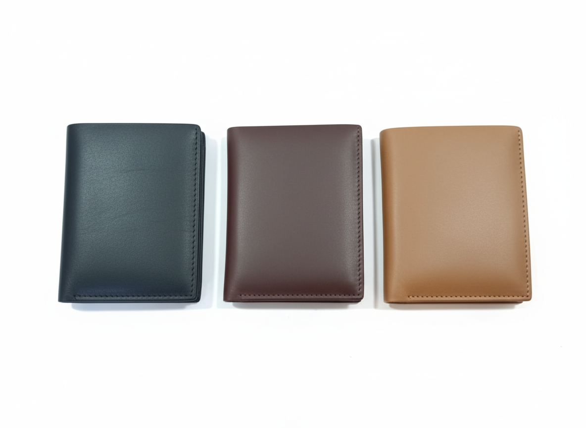 Original Cow Leather Handmade Men’s Wallet – Premium Slim Bifold Design, Available in Black, Brown & Mustard