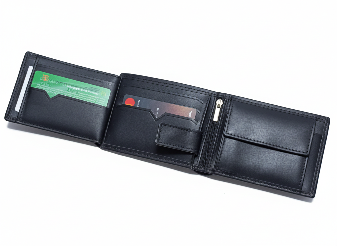 Original Cow Leather Handmade Men’s Wallet – Premium Slim Bifold Design, Available in Black, Brown & Mustard