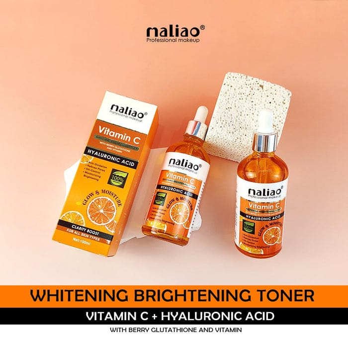 Maliao Vitamin C Whitening Brightening Toner with Berry Glutathione & Hyaluronic Acid – Anti-Oxidation, Pore Refining, All Skin Types, 30ml