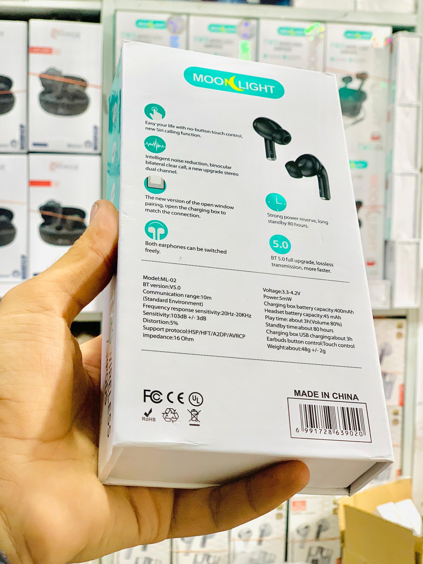 Moonlight New Model Bluetooth AirPods Pro 2 With Magnetic Design Wireless Charging Case Buzzer Volume Control Big Battery And Bluetooth Pouch (White)