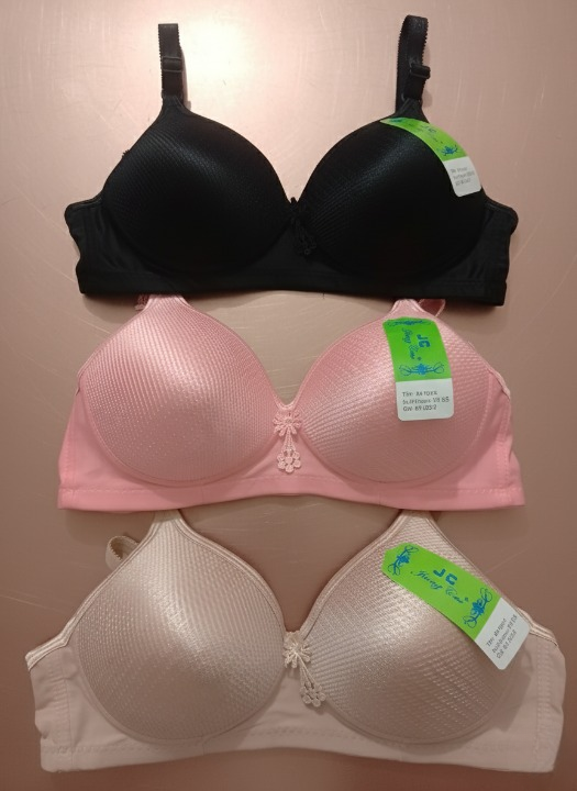 Jersey Sequins Padded Bra – Stylish, Comfortable & Lightweight Everyday Wear | Sizes 36 38 40, Cups A B C (Random Color)