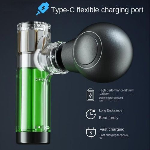 Rechargeable Facial Gun Massager – Compact Skincare Device with Type-C Charging, ABS Plastic, Portable & Easy-to-Use for Relaxing Face Massage