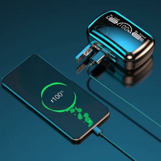DaMix Original M10 Bluetooth Earbuds – Wireless Earphones with LED Display & Power Bank Case