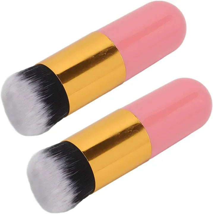 1Pc Chubby Pier Foundation Brush | Flat Cream Makeup Brush For Professional Cosmetic Blending, Contouring, And Smooth Makeup Application